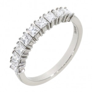 Platinum Princess Cut Diamond Eternity Ring - 0.91cts