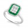 Emerald & Diamond Cluster Ring 18ct White Gold - Macintyres of Edinburgh