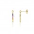 9ct Gold Rainbow Sapphire Drop Earrings - [Save £100 off High Street Price] 