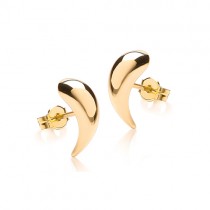 9ct Yellow Gold Domed Comma Earrings - Macintyres of Edinburgh