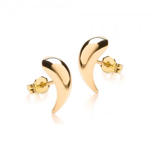 9ct Yellow Gold Comma Stud Earrings
