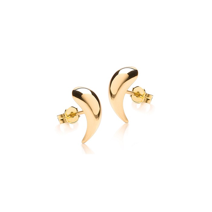 9ct Yellow Gold Comma Stud Earrings