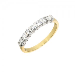18ct Gold 7 Stone Diamond Eternity Ring - 0.49cts
