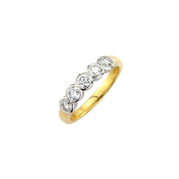 18ct Gold 5st Diamond Eternity Ring - 0.78cts