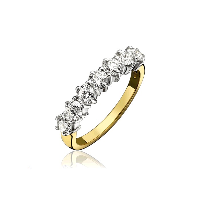 18ct Gold 7 Stone Diamond Eternity Ring - 0.35cts