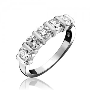 Platinum 5st Diamond Eternity Ring - 1.01ct