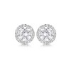 9ct White Gold Round CZ Halo Stud Earrings