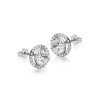 9ct White Gold Round CZ Halo Stud Earrings