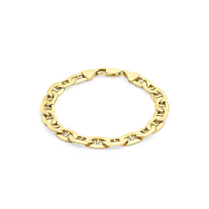 9ct Gold 8-inch/20cm Rambo Curb Chain Bracelet - 10g