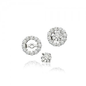 18ct White Gold Diamond Earring Jackets - 0.95ct