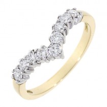 18ct Gold Diamond Wishbone Eternity Ring - 0.45cts