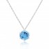 Round Blue Topaz Necklace White Gold - Macintyres of Edinburgh