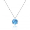 Round Blue Topaz Necklace White Gold - Macintyres of Edinburgh