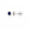 Oval Blue Sapphire Studs with Diamond Halo - Macintyres of Edinburgh
