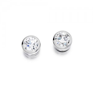 18ct White Gold Diamond Solitaire Stud Earrings - 0.51cts