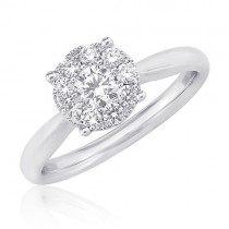 Platinum Illusion Set Diamond Engagement Ring - Solitaire style 0.46ct
