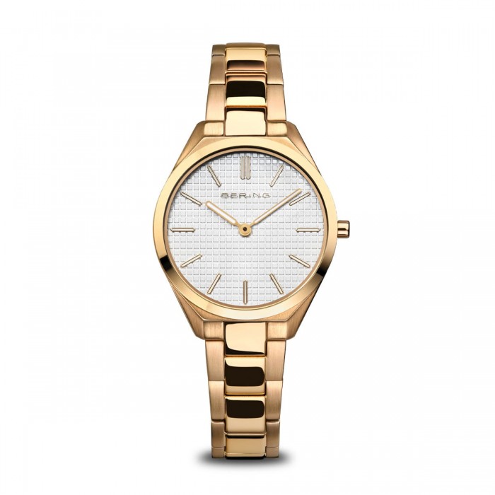 Bering Ladies Ultra Slim Gold Tone Watch - 17231-734