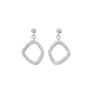 Hot Diamonds Silver Behold White Topaz Earrings - DE654