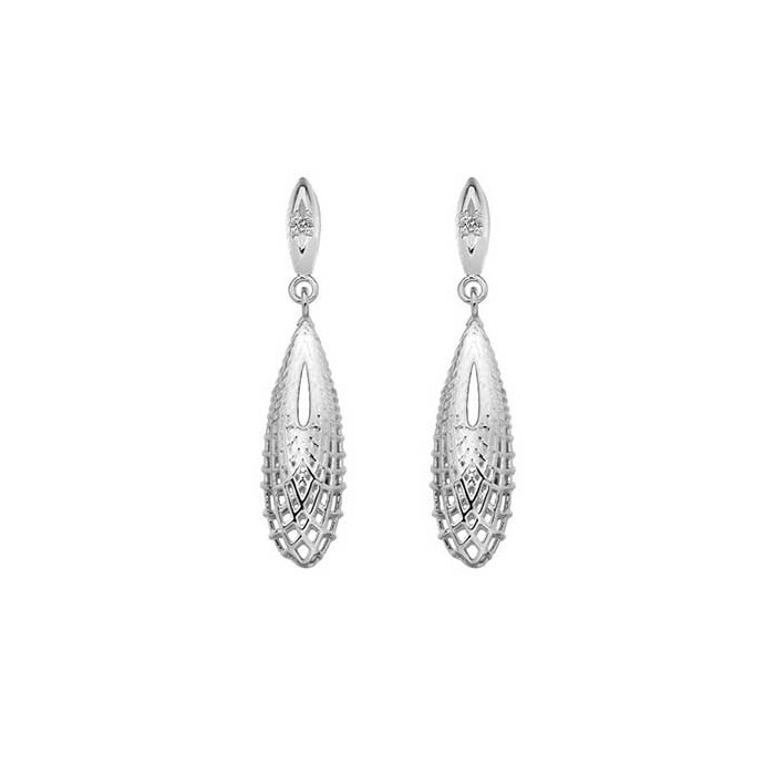 Hot Diamonds Silver Quest Filigree Teardrop Earrings - DE655
