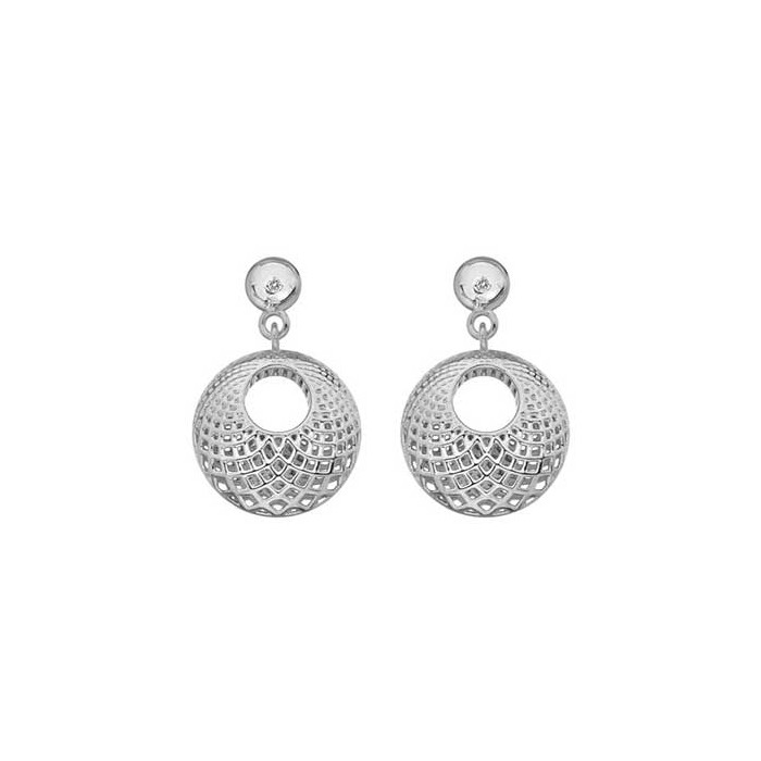 Hot Diamonds Silver Quest Filigree Circle Earrings - DE657