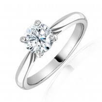 Platinum 0.90ct Certified Diamond Solitaire Engagement Ring
