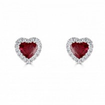 Diamond & Ruby Heart Earrings | Macintyres of Edinburgh