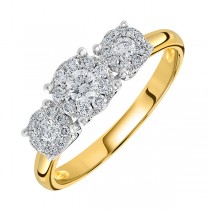 18ct Gold 3 Stone Style Diamond Engagement Ring - 0.46cts