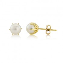 9ct Gold 6mm Cultured Pearl Stud Earrings - Save £95 off high street price