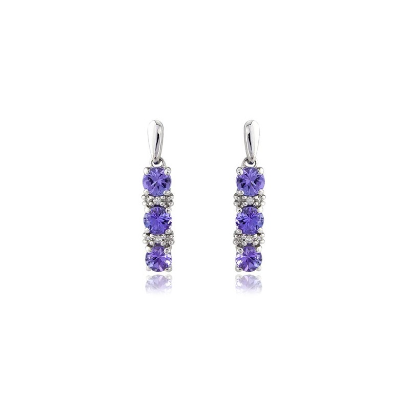 Tanzanite & Diamond Drop Earrings - Macintyres of Edinburgh Tanzanite & Diamond Drop Earrings - Macintyres of Edinburgh
