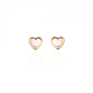 9ct Gold Heart-shaped Mother of Pearl Stud Earrings