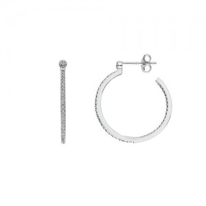 Hot Diamonds White Topaz Silver Hoop Earrings - DE623