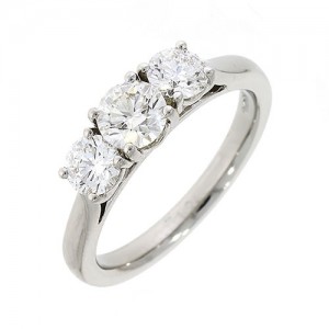 Platinum 3st Diamond Ring - 1.25cts E/SI1