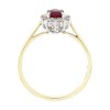 18ct Gold Ruby & Diamond Cluster Ring R 0.60 D 0.12ct