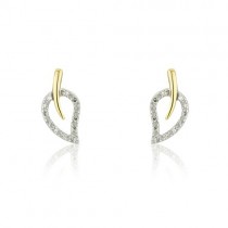 9ct Gold Diamond Leaf Stud Earrings - Macintyres of Edinburgh