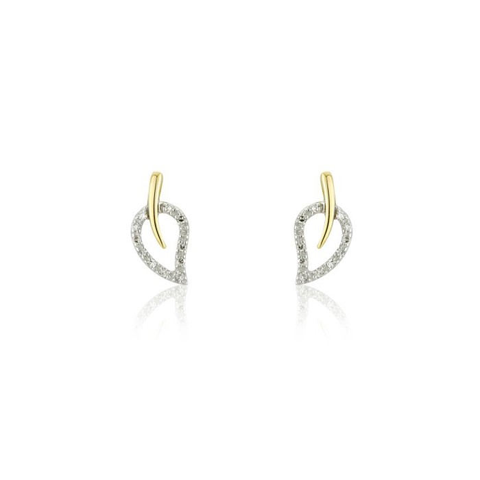Diamond leaf earrings sale