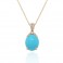 9ct Yellow Gold Turquoise & Diamond Pendant [Save over 35% off High Street Price]