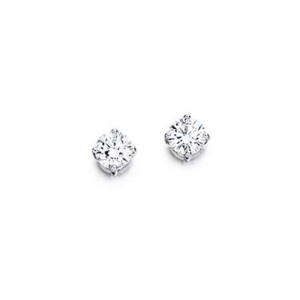 9ct White Gold Diamond Stud Earrings - 0.15ct