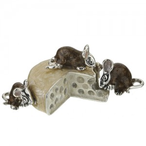 Saturno Sterling Silver Mice On Cheese - 12907
