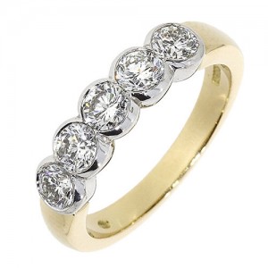 18ct Gold 5st Diamond Eternity Ring - 1.03ct