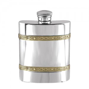 Pewter and Brass 6oz Celtic Hip Flask
