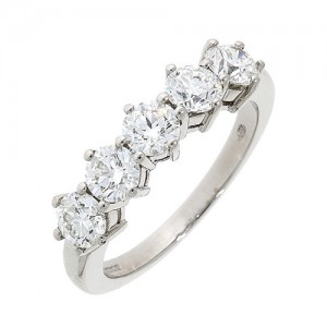 Platinum 5st Diamond Eternity Ring - 1.59cts