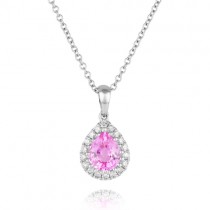 Pretty Pink Sapphire & Diamond Necklace - Macintyres of Edinburgh