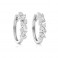 18ct White Gold Marquise & Round Diamond Hoop Earrings - 0.77
