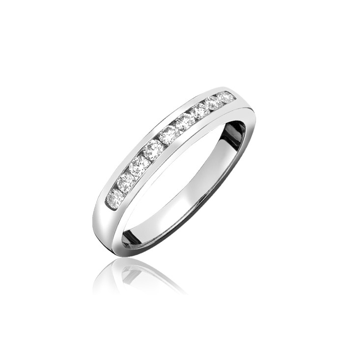 Platinum 9 Stone Channel Set Diamond Eternity Ring - 0.30cts