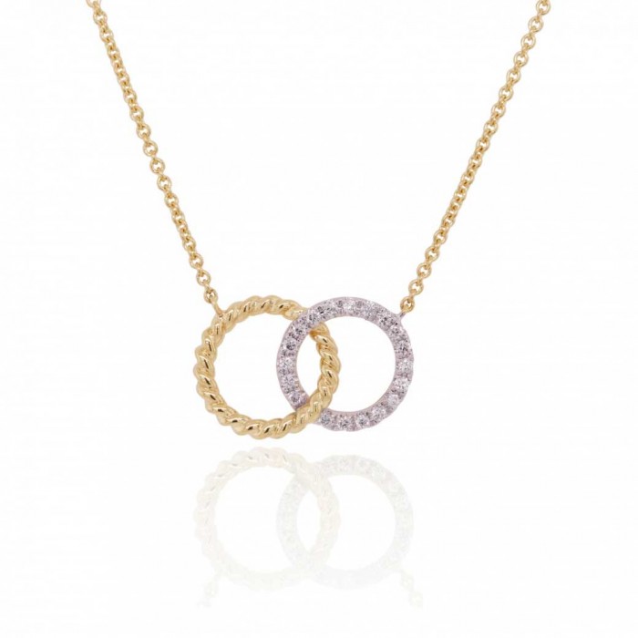 Designed by Avanti 9ct Rose Gold Interlocking Double Circle Pendant