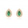 Pearshaped Emerald & Diamond Cluster Earrings - Macintyres of Edinburgh
