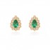 Pearshaped Emerald & Diamond Cluster Earrings - Macintyres of Edinburgh