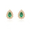 Pearshaped Emerald & Diamond Cluster Earrings - Macintyres of Edinburgh