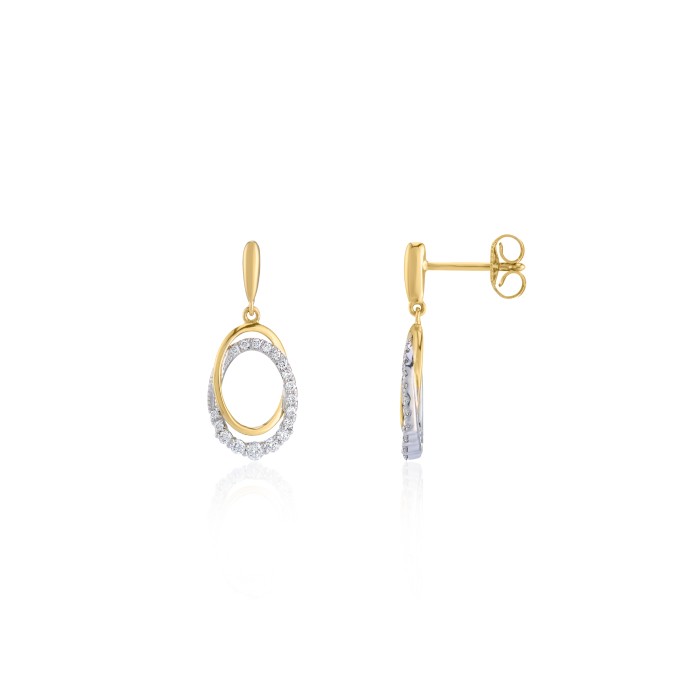 9ct Gold Diamond Drop Earrings - 0.25cts