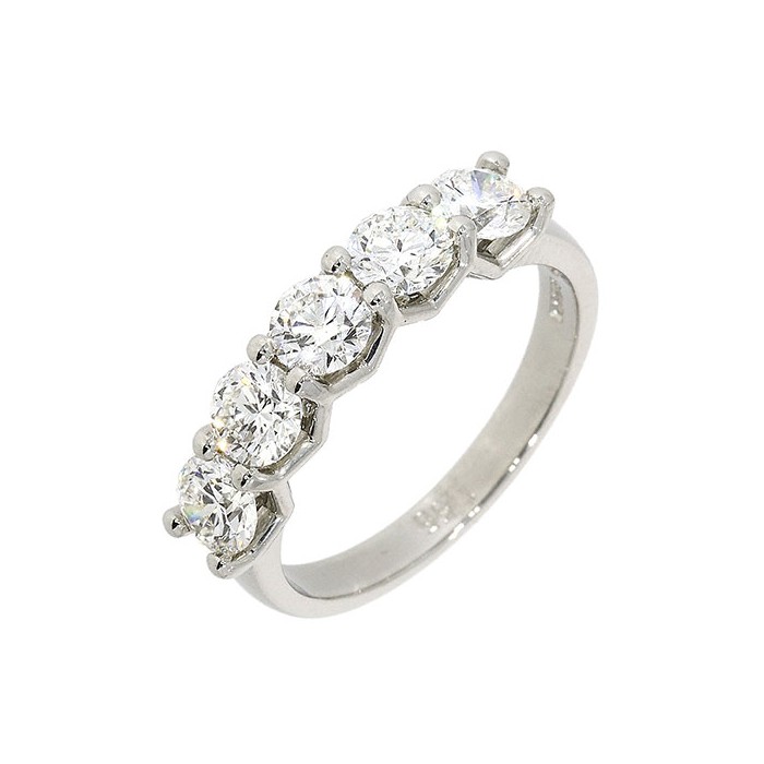 Platinum 5 stone Diamond Eternity Ring - 1.50cts